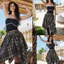 Áo/ Chân Váy Nữ Vải Kate Caro Sọc Phối Nơ Catchy Skirt, vạt chéo cá tính | KHAO BOUTIQUE