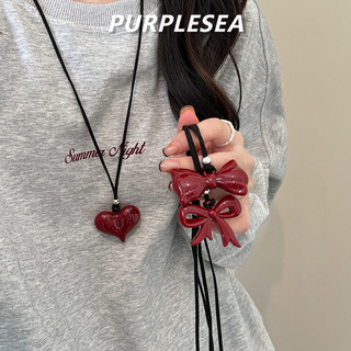 Vòng cổ Ankela đỏ nơ tình yêu, dây sáp đen điều chỉnh được, style Hàn Quốc