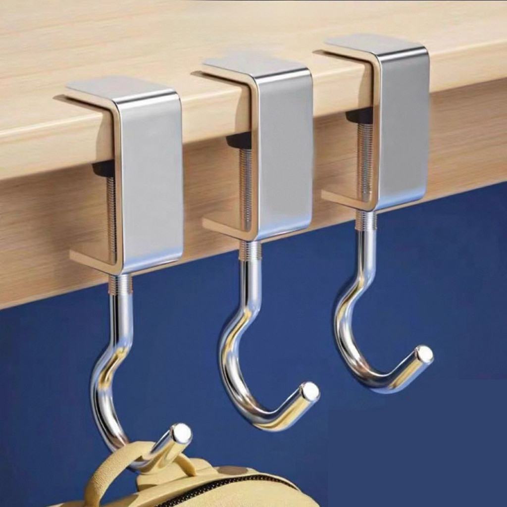 2 Chiếc Thép Không Gỉ Bàn Móc Ba Lô Móc Lưu Trữ Móc Treo Văn Phòng Để Bàn Cạnh Móc