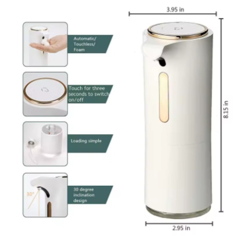 Hộp đựng xà phòng không cần cảm ứng tự động USB có thể chỉnh lưu chất lượng cao Di động cảm ứng thông minh Dụng cụ rửa tay bằng bọt