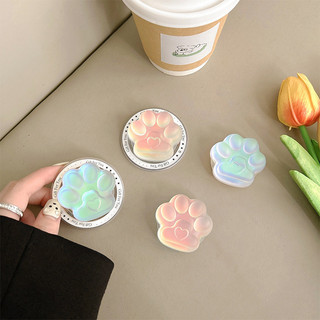 Giá đỡ điện thoại từ tính tròn Laser Cat 's Paw cho vỏ Magsafe và IPhone 15 14 13 12 Pro Max 14 Plus có thể gập lại Pop Ring Grip Giá đỡ bàn co giãn màu
