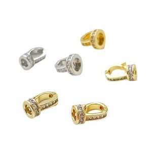 Khóa vòng cổ ngọc trai một lớp zircon, mạ vàng 14k handmade, đa năng