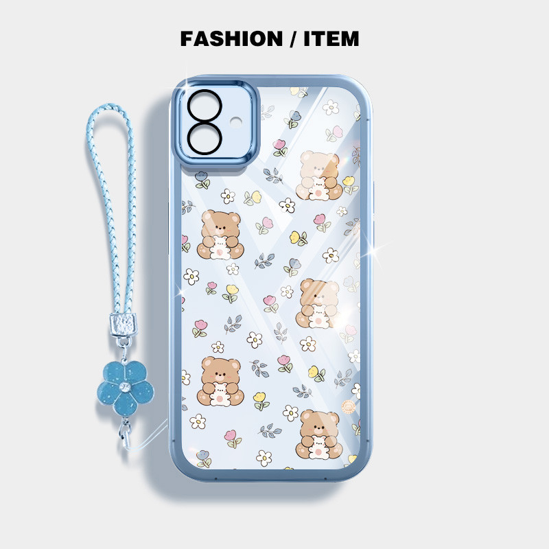 Ốp Điện Thoại YBD INS Style Cho Samsung Galaxy A07 A06 5G A03 A04 A05 A04E F04 M04 M13 F13 M05 M07 F07 Vỏ Họa Tiết Gấu Nhỏ Được Trang Bị Bảo Vệ Ống Kính