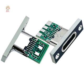 Twe 1 Cái Type-C Nữ Cổng Kết Nối Jack Cổng Sạc USB 3.1 Loại C Ổ Cắm Có Tấm Cố Định VN