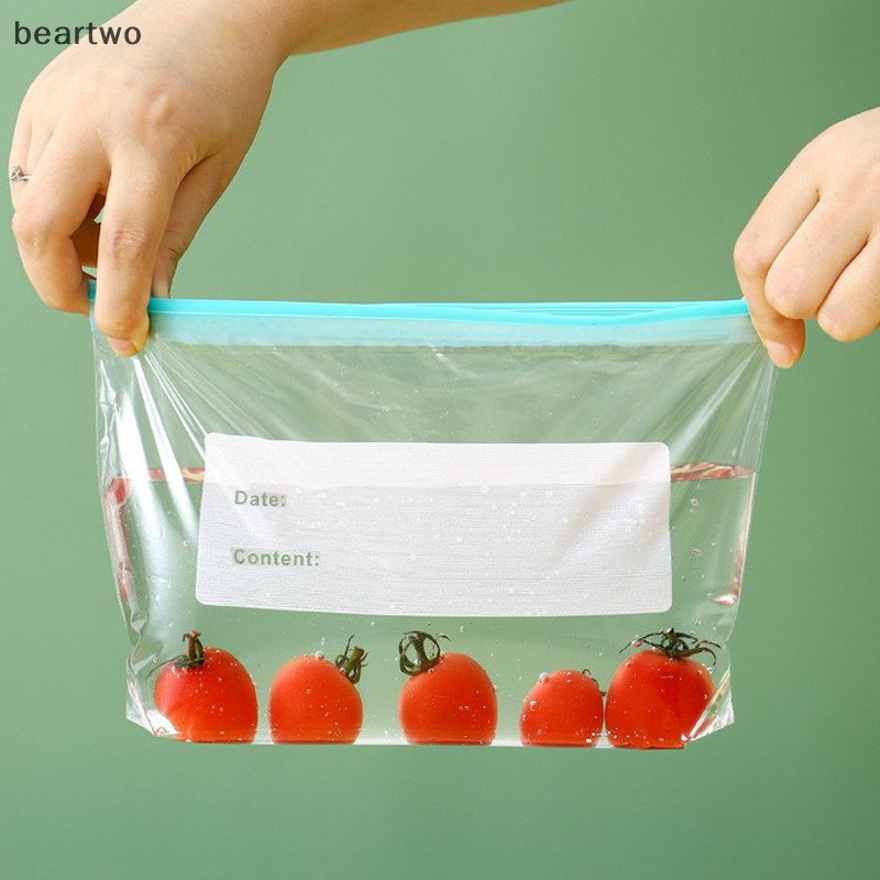 < Beartwo > 20 Chiếc Bọc Nhựa Bao Bì Túi Bảo Quản Thực Phẩm Có Thể Tái Sử Dụng Tủ Đông Sandwich Niêm Phong Túi Bếp Tủ Lạnh Bảo Quản Thực Phẩm Đẹp