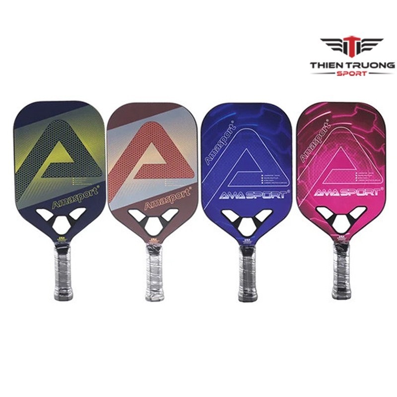 Vợt Pickleball Ama Sport JP80-2 Chính Hãng Siêu Nhẹ Lõi Carbon 13mm Thiết kế Hiện Đại Tặng Kèm Bao Vợt+2 Quả Bóng Xịn