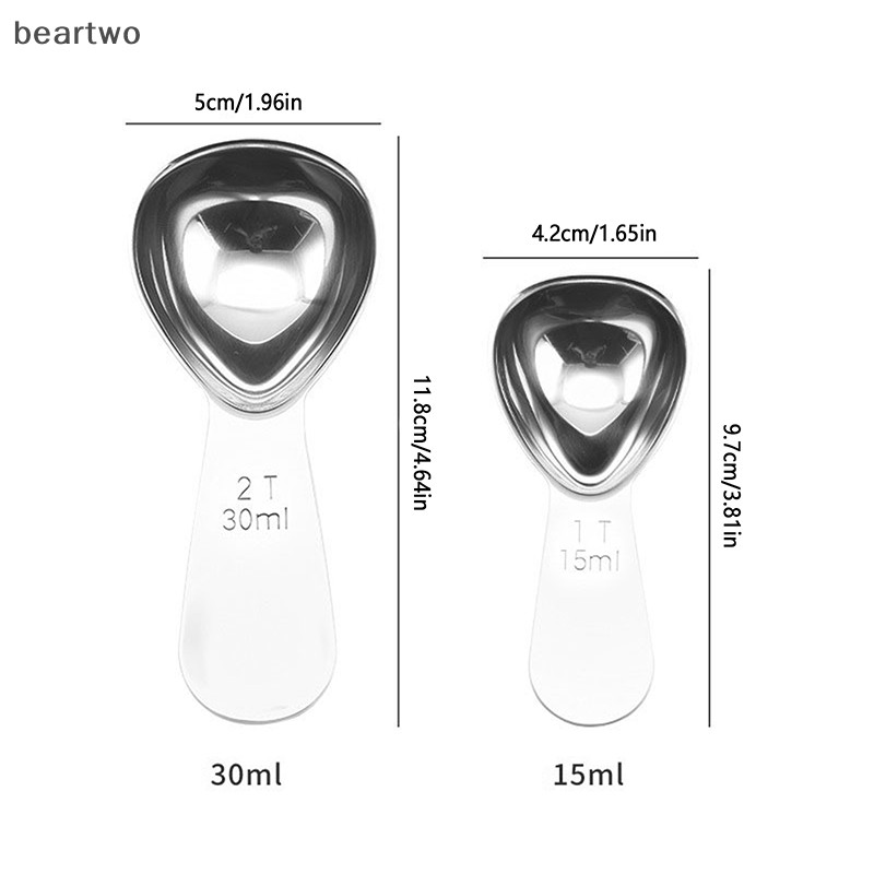 < Beartwo > Thìa Cà Phê Bằng Thép Không Gỉ Và Thìa Đo Dụng Cụ Cà Phê Với Thìa Đo Tốt Nghiệp Thìa Tiện Dụng Chính Xác Đẹp