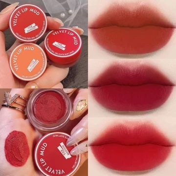 4 Màu Mousse Matte Velvet Lip Mud - Lâu trôi, Dưỡng ẩm, Chống thấm nước - Son Tint cốc chống dính - Son môi đóng hộp - Son môi nhung khỏa thân - Mỹ phẩm trang điểm môi nữ