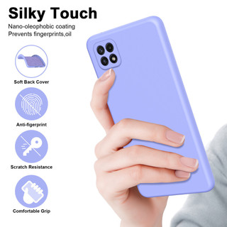 Dành Cho Samsung A22 5G Ốp Lưng Silicon Lỏng Nâng Cấp Có Cạnh Vuông Bảo Vệ Camera Mềm Chống Trầy Xước Lớp Lót Microfiber Chống Sốc Mỏng Vỏ