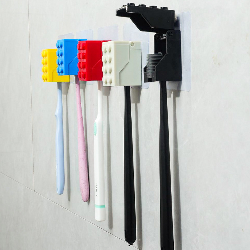 Hộp đựng bàn chải đánh răng hình khối xây dựng bền màu trơn - Creative Flip Cover Giá đựng bàn chải đánh răng sáng tạo