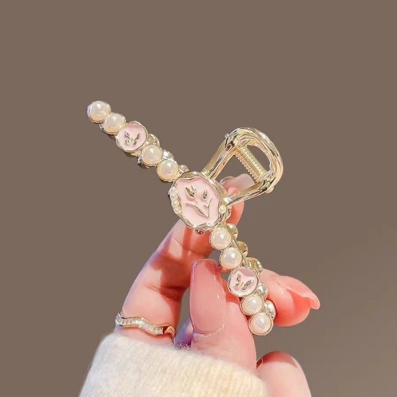 Mauropoli [Sẵn Sàng] Kẹp Hoa Tulip Pháp Nữ Phong Cách Mới Kẹp Tóc Đầu Sau Nửa Tie Cá Mập Kẹp Tóc Cao Cấp Trung Bình
