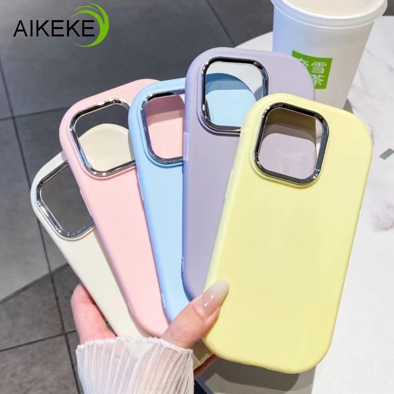 Tương thích cho Samsung Galaxy S24 S23 S22 Plus S24 + S23 + S22 + S23 FE Note 20 Ultra Cover Macaron Girl Camera Ốp Lưng Chất Lỏng Mềm Có Túi Khí Vỏ Điện Thoại Chống Sốc