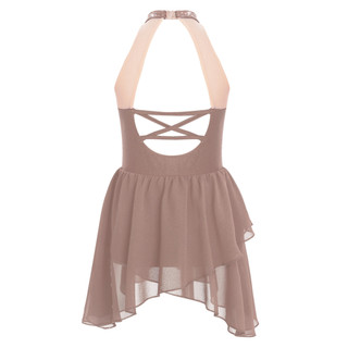 Yhong Girls Dây Cổ Kim Cương Giả Không Tay Trang Phục Khiêu Vũ Đầm Ballet Đương Đại