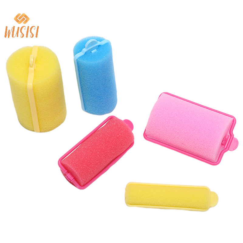 [WUSISI] 1 Bộ Con Lăn Đệm Bọt Biển Chăm Sóc Tóc Vintage Tạo Kiểu Tóc Mềm Uốn MỚI
