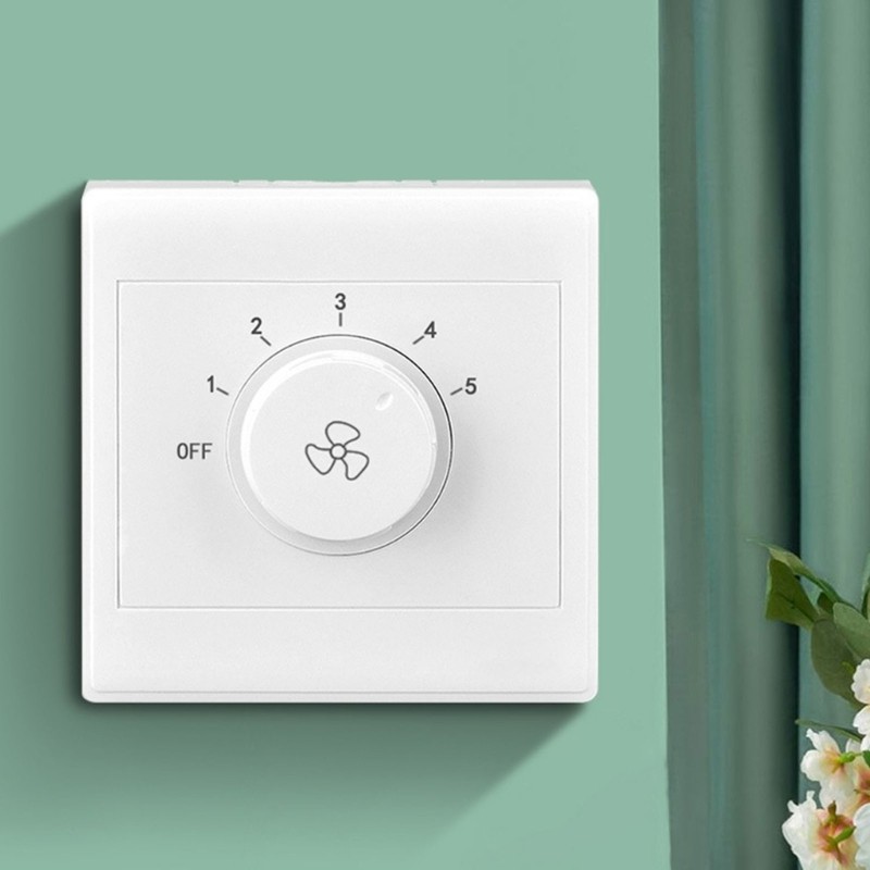 HIk Có Thể Điều Chỉnh 5 Bánh Răng Quạt Tốc Độ Bộ Điều Khiển Loại 86 Bề Mặt Gắn Quạt Trần Hộ Gia Đình Quạt Xả Điều Khiển Tường Switchi