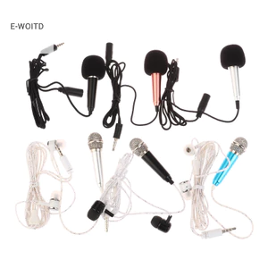 Micro E-WOITD 3.5mm Mic Karaoke Di Động Tai Nghe Tất Cả Trong Một Tai Nghe Stereo Có Dây Tai Nghe In-Ear Hát Hiện Vật HNVN