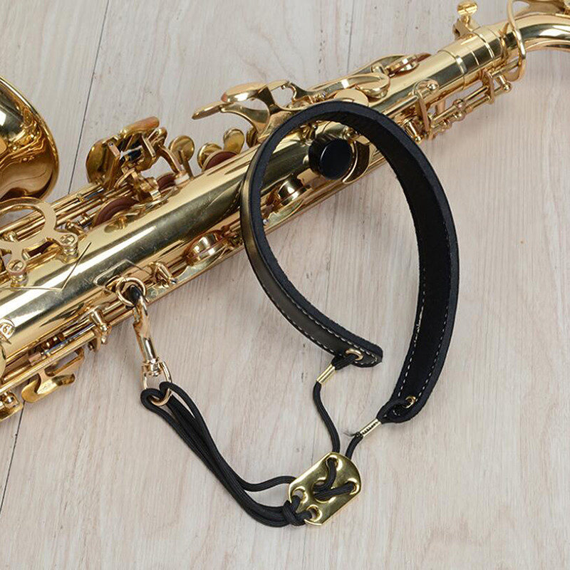 TMOY Dây đeo cổ Saxophone có thể điều chỉnh Dây đeo bằng da Sax Dây đeo dây đai TCS