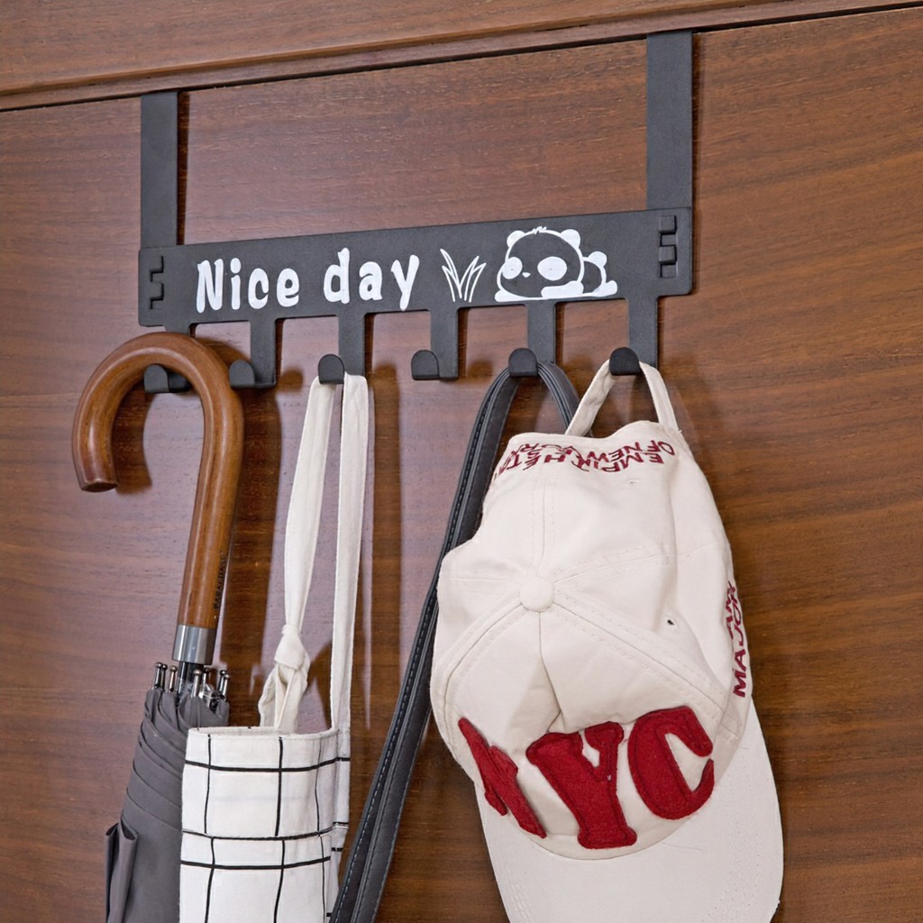 Móc treo đồ, treo quần áo sau cửa Nice Day màu đen bằng thép chống gỉ FE123
