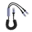 Cáp sạc xe hơi MicroUSB Type C 2 trong 1 BTM có cáp dữ liệu sạc lò xo co giãn cho nhiều thiết bị