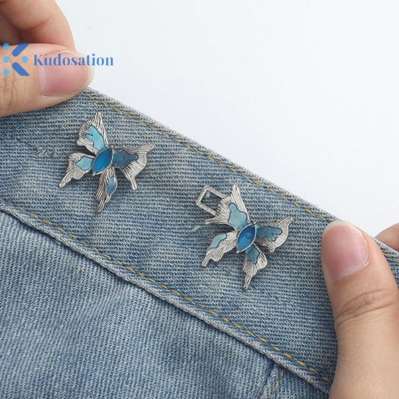 Kudosation 2 Chiếc Dễ Thương Bốn Lá Cỏ Ba Lá Khóa Điều Chỉnh Thắt Lưng Có Thể Điều Chỉnh Khóa Eo Có Thể Tháo Rời Nút Liền Mạch Cho Quần Váy