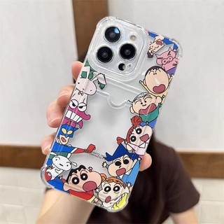 Ốp Điện Thoại Di Động Cho OPPO A15 A15S A16 A16S A16K A3S A5S A5 A5 A9 2020 A1K A54 4G A98 Reno 6 7 8 5G Vỏ Đựng Thẻ Ảnh Gia Đình Crayon Shin-chan Dễ Thương