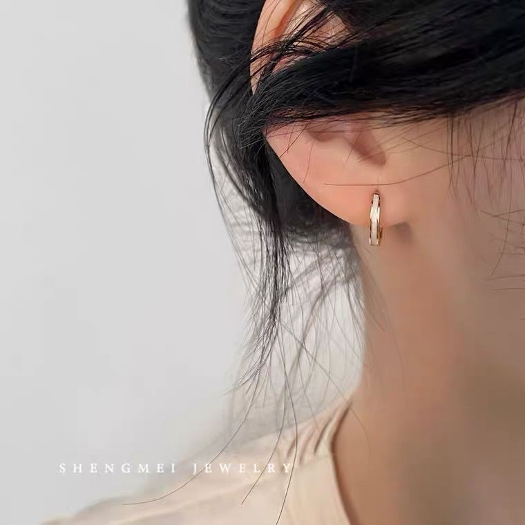 Đen Trắng Checkerboard Bạc Sterling Tính Khí Niche Bông Tai Cao Cấp Khóa Tai