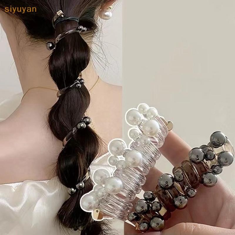 Siyuyan Dây Điện Thoại Vòng Tóc Không Làm Hại Tóc Độ Đàn Hồi Cao Dây Cao Su Ngọc Trai Tóc Nữ Phụ Kiện Tóc VN
