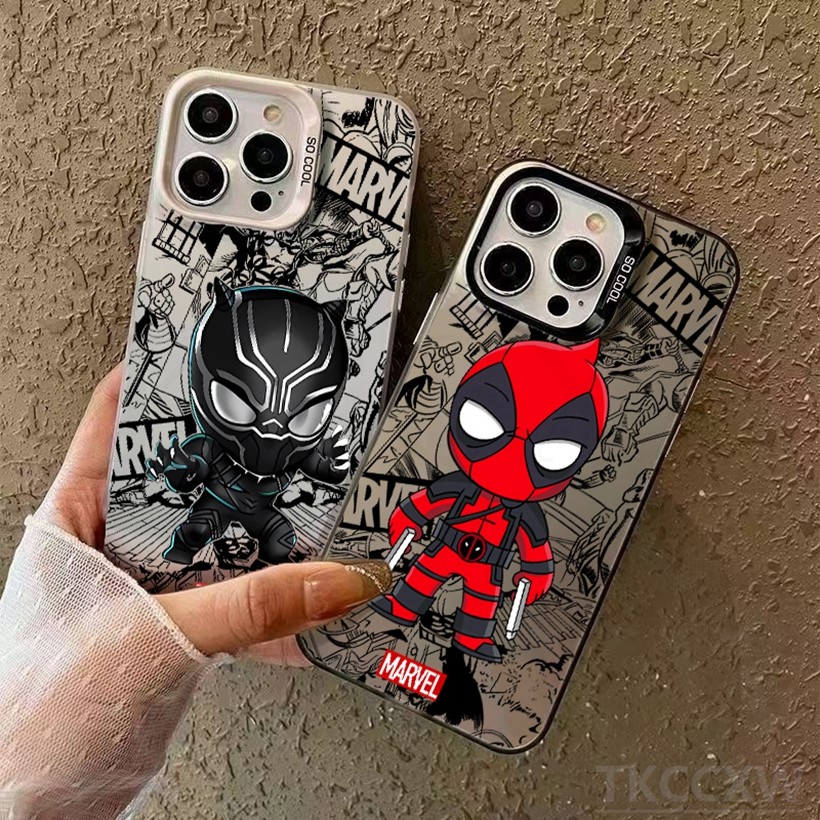 Ốp điện thoại họa tiết Deadpool mát mẻ cho Redmi K70 K60 K50 K40 K30 Pro Ultra Gaming K70E13C 12C 10C 9C 12 10 A1 A2 Vỏ bảo vệ màu bạc mờ
