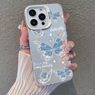 Ốp In Hình Retro Fantasy Xanh Trắng Bướm Dành Cho Redmi K70 K60 K50 K40 K30 Pro Ultra Gaming K70E13C 12C 10C 9C 12 10 A1 A2 Vỏ Bảo Vệ Bạc Màu Mờ