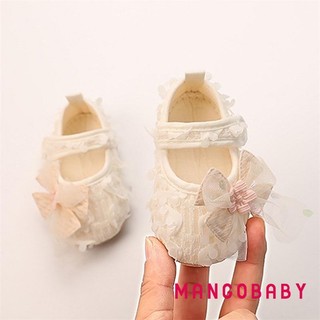 Mg-baby Girl Bow Flats Giày Trẻ Sơ Sinh Cánh Hoa Walker Cũi Giày Cho Tiệc Lễ Hội Tắm Cho Bé
