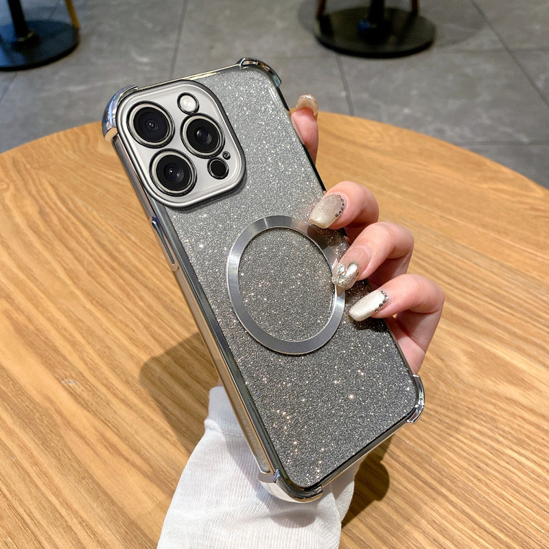 Ốp Điện Thoại YBD Cho IPhone 16 Pro Max 16 15 14 Plus 15 14 13 12 11 Pro Max Mới Bốn Góc Chống Rơi Backboard Từ Tính Thu Hút