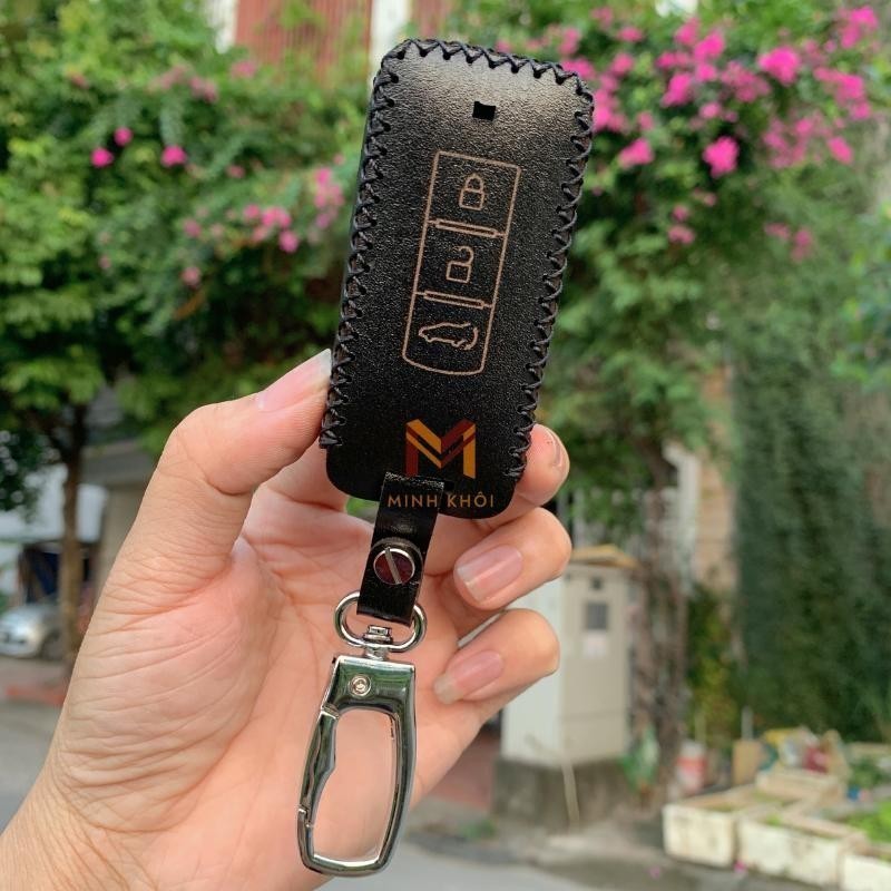 Bao da  bọc ốp chìa khoá xe ô tô Mitsubishi Xpander Cross,Triton, Pajero, Attrage, Outlander