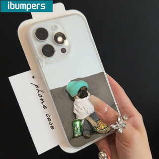 ibumpers Ốp Lưng iPhone Cute Chó Hoạt Hình In Hình Ốp Điện Thoại TPU Trong Suốt nhám Silicon Mềm Chống Sốc Chống Bẩn Cho Iphone 16 15 14 12 13 11 Pro Max IP 7 8 Plus X XS XR