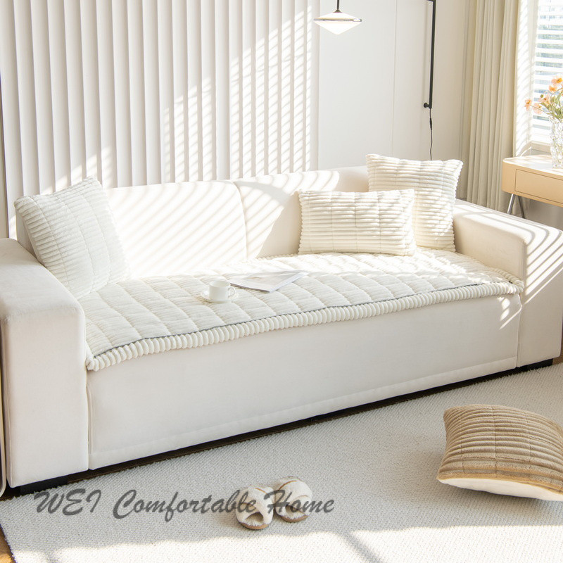 Đệm sofa nhung kẻ, đệm sofa nhung mẫu mới THU ĐÔNG, Bọc Sofa da chống TrượT HiệN ĐạI đơn giản