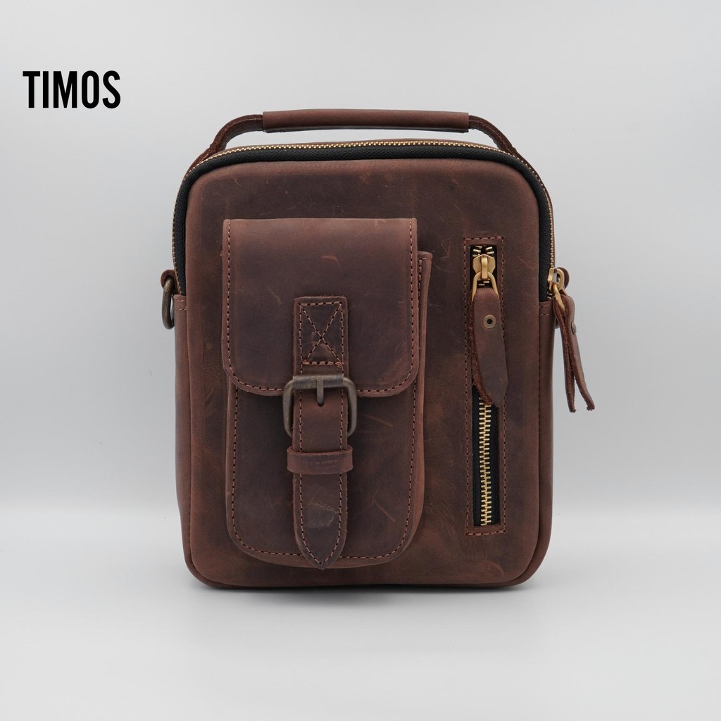 [ Da bò thật ] Túi đeo chéo nam DB11, da bò sáp cao cấp. Kích thước 23 × 18 × 7 cm
