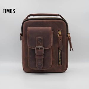 Túi đeo chéo nam DB11, da bò sáp cao cấp. Kích thước 23 × 18 × 7 cm