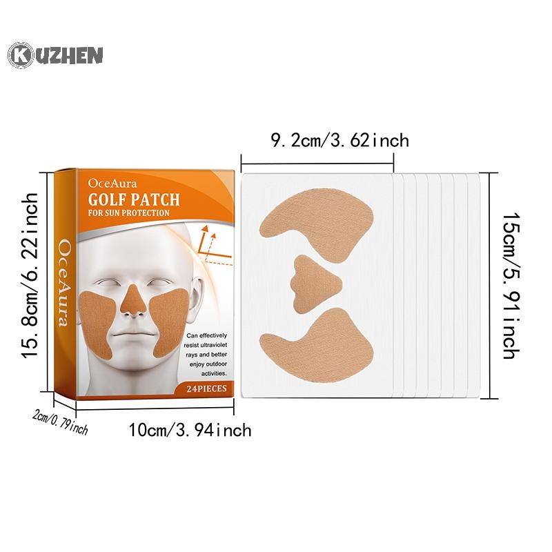 Kuzhen 24 Miếng Mặt UV Chống Nắng Dưỡng Ẩm Thoáng Khí Cho Golf, Đi Biển, Du Lịch HOT