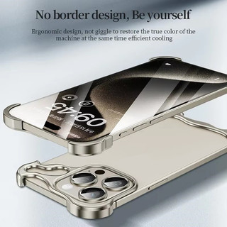 [Jlk] Dành Cho iPhone 16 15 14 Plus 13 12 Pro Max Nhôm Không Đều Kim Loại Góc Miếng Dán Điện Thoại Không Vành Vỏ Chống Sốc Bảo Vệ Ống Kính