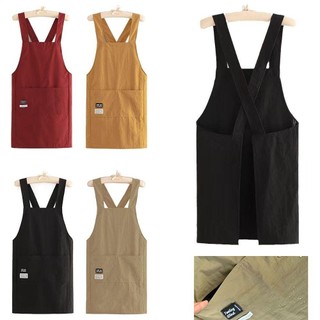 METALWRK Bếp Smock, Tạp dề phong cách dây đeo chéo chống bẩn, không tay chống thấm nước Nail Art Cafe Workwear
