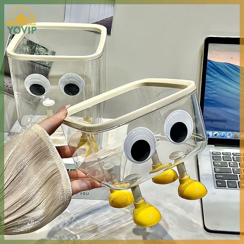 YOVIP Dễ Thương Trong Suốt Để Bàn Thùng Rác Nhỏ Văn Phòng Có Giá Trị Cao Có Nắp Bảo Quản Giỏ Giấy Rác Bàn Học Sinh Ký Túc Xá Thùng Chứa VN