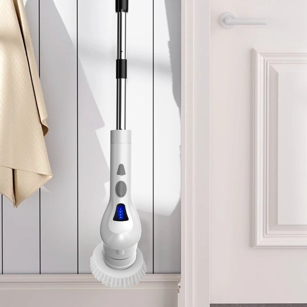Bàn chải làm sạch điện YUUKII, Mua 1 lấy 9 Máy chà sàn quay điện cầm tay, Bàn chải làm sạch sàn LED đa chức năng không dây chất lượng Nhà bếp