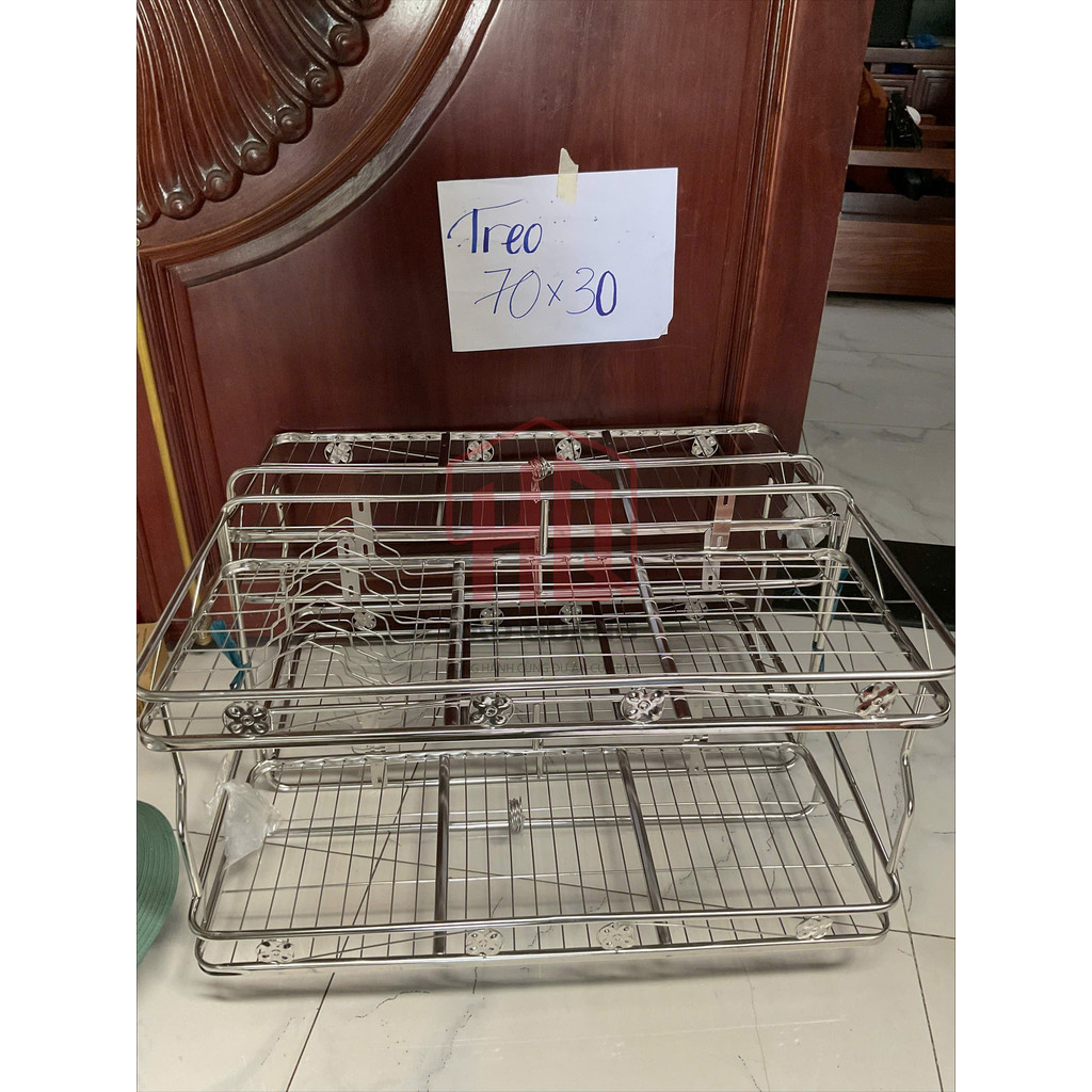 Kệ Treo Inox 201 2 Tầng – Kệ Bếp Treo Tường Đa Năng, Không Gỉ, Chịu Lực tốt