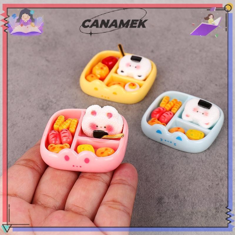CANAMEK 1 Bộ Trẻ Em Giả Vờ Chơi Đồ Chơi Mô Phỏng Bữa Ăn Cơm Thu Nhỏ Playset Dễ Thương Sáng Tạo Thực Tế Trang Trí Di Động Bento Mô Hình Thực Phẩm CSF
