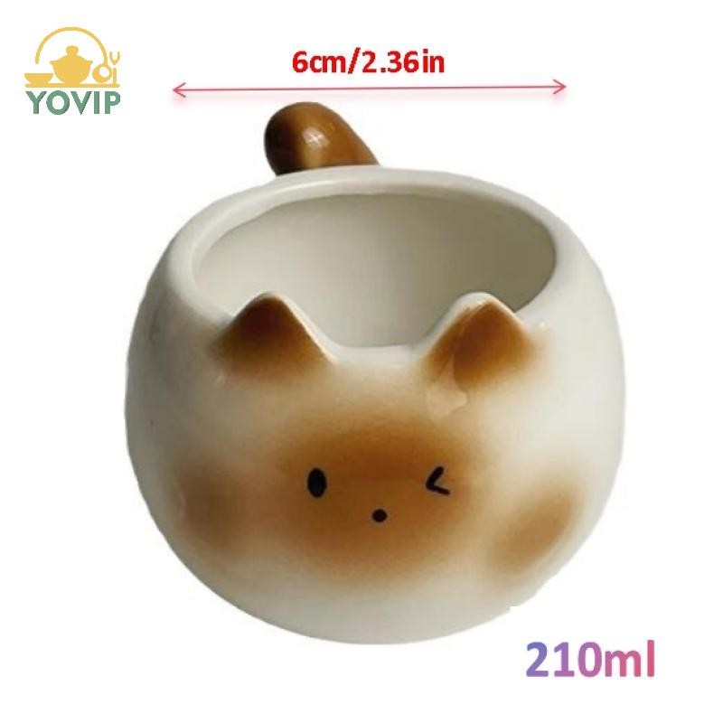 YOVIP Gốm Cốc Hoạt Hình Xiêm Cốc Cà Phê Underglase Màu Cốc Nước Nhà Ăn Sáng Sữa Cà Phê Cốc Quà Tặng Sinh Nhật VN