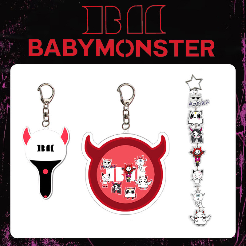 BM Lắc Ánh Sáng Dính MONSTER Acrylic Móc Khóa Kỷ Niệm 1 Năm Phụ Kiện Vòng Chìa Khóa RAMI AHYEON RORA ASA RUKA Móc Khóa Trong Suốt Treo Dây Xích Idol YM