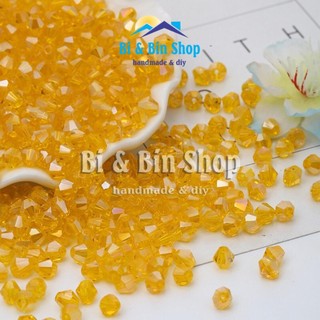 [3] 100 Viên Pha Lê Nón 3mm-4mm Màu Đỏ-Cam-Vàng-Da Ánh Cừ Đính Kết Trang Phục, Làm Phụ Kiện Thời Trang