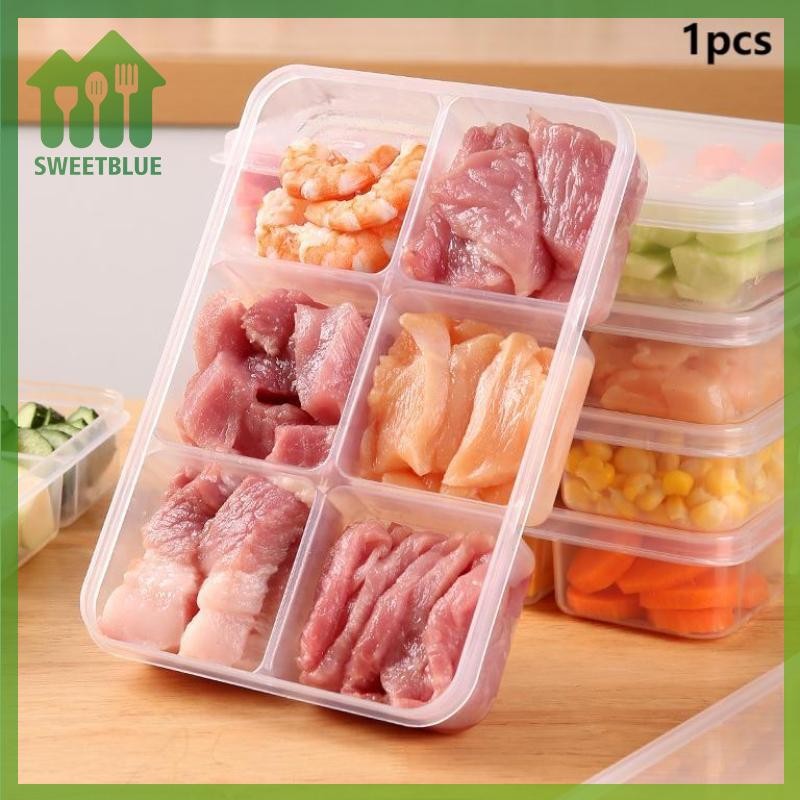 SWEET Trong Suốt 6 Lưới Hộp Bảo Quản Tủ Lạnh Dung Tích Lớn Hộp Bảo Quản Thịt Đông Lạnh Ngăn Thực Phẩm Dụng Cụ Nhà Bếp n