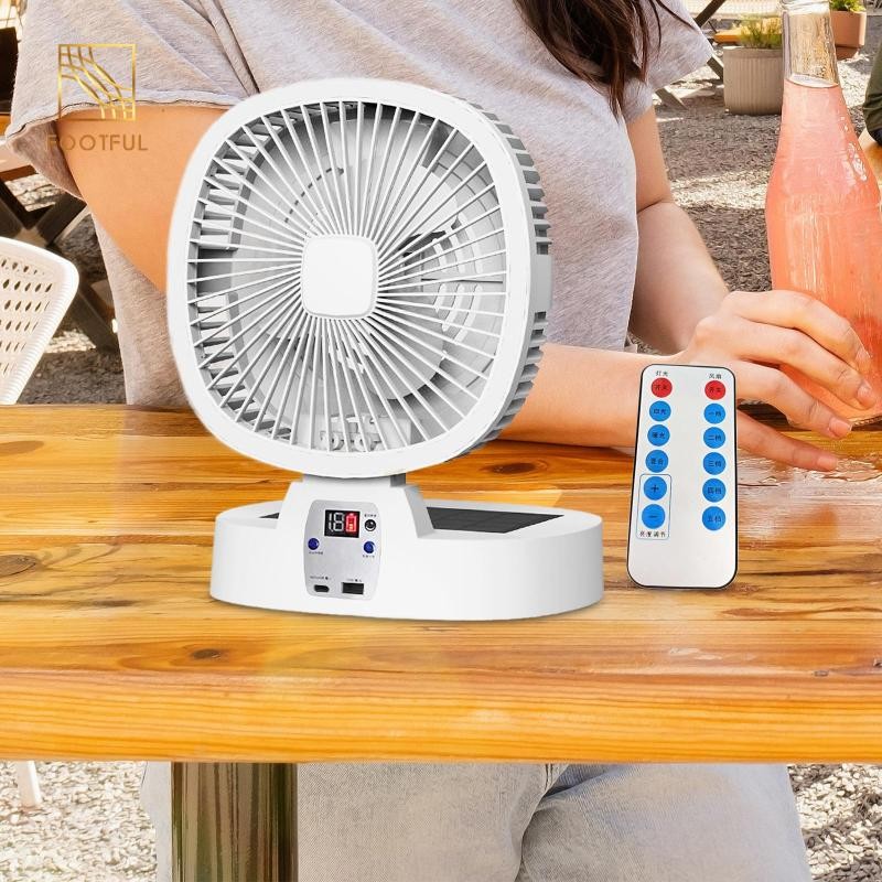 Quạt cắm trại năng lượng mặt trời đa năng có kích thước mở rộng, thiết kế di động và yên tĩnh