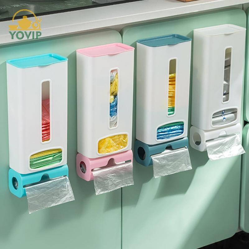 YOVIP Treo Tường Nhựa Túi Đựng Rác Túi Đựng Rác Hộp Bảo Quản Có Nắp Hộp Đựng Nhà Bếp Phòng Tắm Đồ Lặt Vặt Hộp Đựng VN