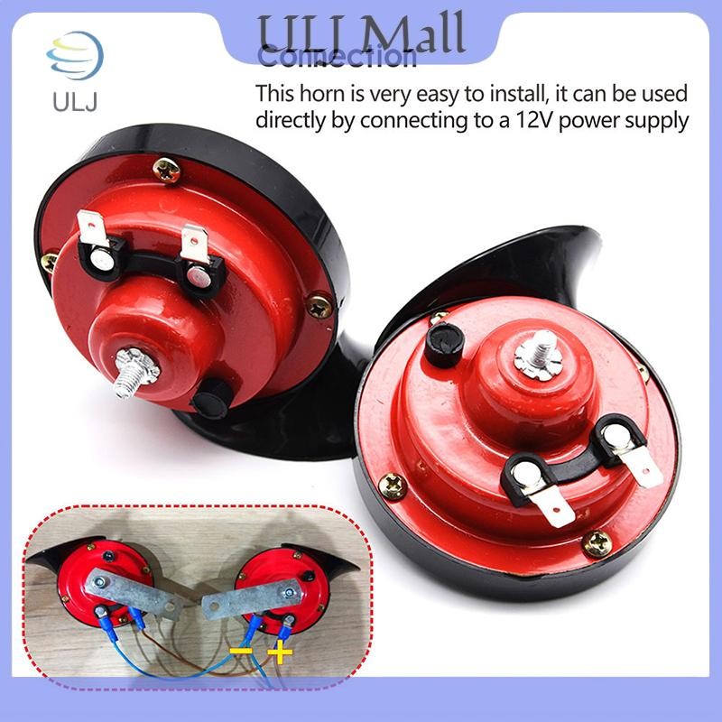 ULJ 12V ốc ô tô điện còi không khí lớn tiếng thuyền báo động xe máy tông màu kép.